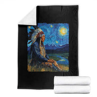 Native American Indian Van Goghs Starry Night Throw Blanket - Wonder Print Shop