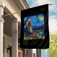 Native American Indian Van Goghs Starry Night Garden Flag - Wonder Print Shop
