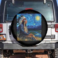 Native American Indian Van Goghs Starry Night Spare Tire Cover - Wonder Print Shop