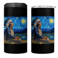 Native American Indian Van Goghs Starry Night 4 in 1 Can Cooler Tumbler - Wonder Print Shop