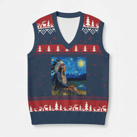 Native American Indian Van Goghs Starry Night V-Neck Knit Sweater Vest - Wonder Print Shop