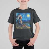 Native American Indian Van Goghs Starry Night T Shirt For Kid - Wonder Print Shop