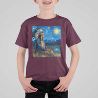 Native American Indian Van Goghs Starry Night T Shirt For Kid - Wonder Print Shop