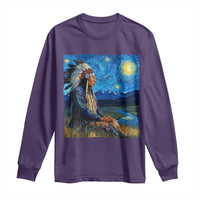 Native American Indian Van Goghs Starry Night Long Sleeve Shirt - Wonder Print Shop