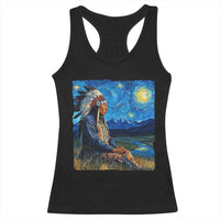 Native American Indian Van Goghs Starry Night Racerback Tank Top - Wonder Print Shop