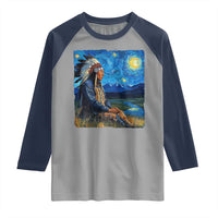 Native American Indian Van Goghs Starry Night Raglan Shirt - Wonder Print Shop