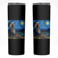 Native American Indian Van Goghs Starry Night Skinny Tumbler - Wonder Print Shop