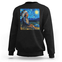 Native American Indian Van Goghs Starry Night Sweatshirt - Wonder Print Shop