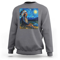 Native American Indian Van Goghs Starry Night Sweatshirt - Wonder Print Shop