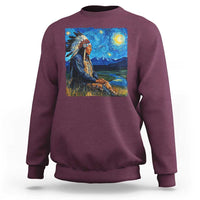 Native American Indian Van Goghs Starry Night Sweatshirt - Wonder Print Shop