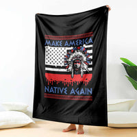 Make America Native Again Throw Blanket Native Indian Pride USA Flag - Wonder Print Shop
