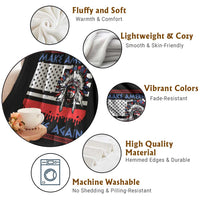 Make America Native Again Throw Blanket Native Indian Pride USA Flag - Wonder Print Shop