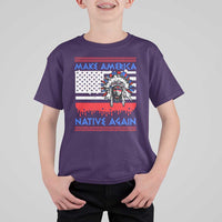 Make America Native Again T Shirt For Kid Native Indian Pride USA Flag - Wonder Print Shop