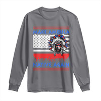 Make America Native Again Long Sleeve Shirt Native Indian Pride USA Flag - Wonder Print Shop