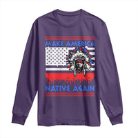 Make America Native Again Long Sleeve Shirt Native Indian Pride USA Flag - Wonder Print Shop