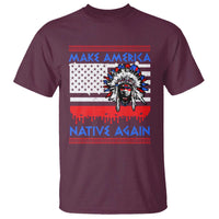 Make America Native Again T Shirt Native Indian Pride USA Flag - Wonder Print Shop