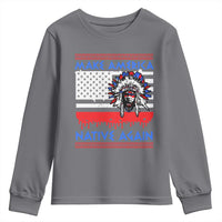 Make America Native Again Youth Sweatshirt Native Indian Pride USA Flag - Wonder Print Shop