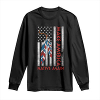 Make America Native Again Long Sleeve Shirt Indigenous Peoples Day USA Flag - Wonder Print Shop