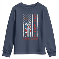 Make America Native Again Youth Sweatshirt Indigenous Peoples Day USA Flag - Wonder Print Shop