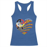 Indigenous Pride Native American Medicine Wheel Racerback Tank Top - Wonder Print Shop