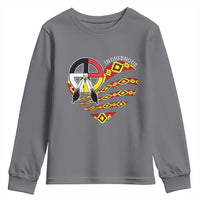 Indigenous Pride Native American Medicine Wheel Youth Sweatshirt - Wonder Print Shop