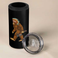Funny Bigfoot American Indian Native Sasquatch Tomahawk 4 in 1 Can Cooler Tumbler - Wonder Print Shop