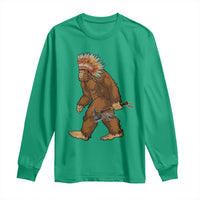 Funny Bigfoot American Indian Native Sasquatch Tomahawk Long Sleeve Shirt - Wonder Print Shop