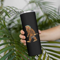 Funny Bigfoot American Indian Native Sasquatch Tomahawk Skinny Tumbler - Wonder Print Shop