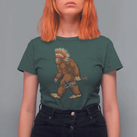Funny Bigfoot American Indian Native Sasquatch Tomahawk T Shirt For Women - Wonder Print Shop