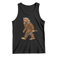 Funny Bigfoot American Indian Native Sasquatch Tomahawk Tank Top - Wonder Print Shop