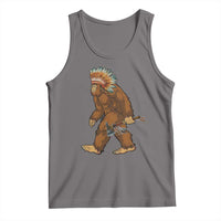 Funny Bigfoot American Indian Native Sasquatch Tomahawk Tank Top - Wonder Print Shop