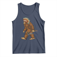Funny Bigfoot American Indian Native Sasquatch Tomahawk Tank Top - Wonder Print Shop
