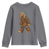 Funny Bigfoot American Indian Native Sasquatch Tomahawk Youth Sweatshirt - Wonder Print Shop