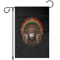 Bigfoot Native American Chief Sasquatch Wearing Headdress Garden Flag - Wonder Print Shop