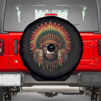 Bigfoot Native American Chief Sasquatch Wearing Headdress Spare Tire Cover - Wonder Print Shop