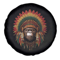 Bigfoot Native American Chief Sasquatch Wearing Headdress Spare Tire Cover - Wonder Print Shop