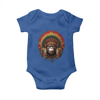 Bigfoot Native American Chief Sasquatch Wearing Headdress Baby Onesie - Wonder Print Shop