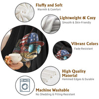 Funny Patriot American Flag Bass Fish Fishing Throw Blanket - Wonder Print Shop