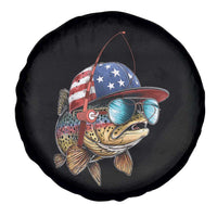 Funny Patriot American Flag Bass Fish Fishing Spare Tire Cover - Wonder Print Shop