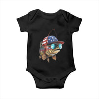 Funny Patriot American Flag Bass Fish Fishing Baby Onesie - Wonder Print Shop