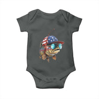 Funny Patriot American Flag Bass Fish Fishing Baby Onesie - Wonder Print Shop
