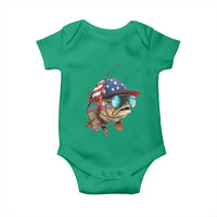 Funny Patriot American Flag Bass Fish Fishing Baby Onesie - Wonder Print Shop