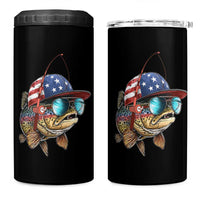 Funny Patriot American Flag Bass Fish Fishing 4 in 1 Can Cooler Tumbler - Wonder Print Shop