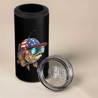 Funny Patriot American Flag Bass Fish Fishing 4 in 1 Can Cooler Tumbler - Wonder Print Shop