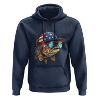 Funny Patriot American Flag Bass Fish Fishing Hoodie - Wonder Print Shop