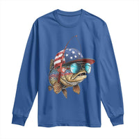 Funny Patriot American Flag Bass Fish Fishing Long Sleeve Shirt - Wonder Print Shop
