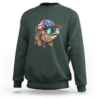 Funny Patriot American Flag Bass Fish Fishing Sweatshirt - Wonder Print Shop
