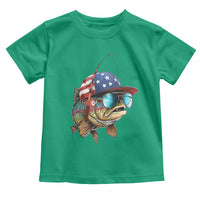 Funny Patriot American Flag Bass Fish Fishing Toddler T Shirt - Wonder Print Shop