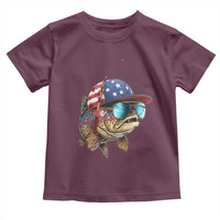 Funny Patriot American Flag Bass Fish Fishing Toddler T Shirt - Wonder Print Shop