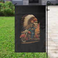 Indian American Rider Garden Flag Vintage Native American Motorcycle - Wonder Print Shop